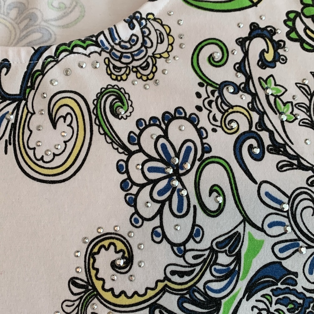 Links White Paisley & Silver T-Shirt - 1X - Picture 4 of 12